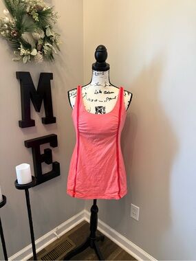 Lululemon Bright Coral Pink Racerback Tank Top size 12